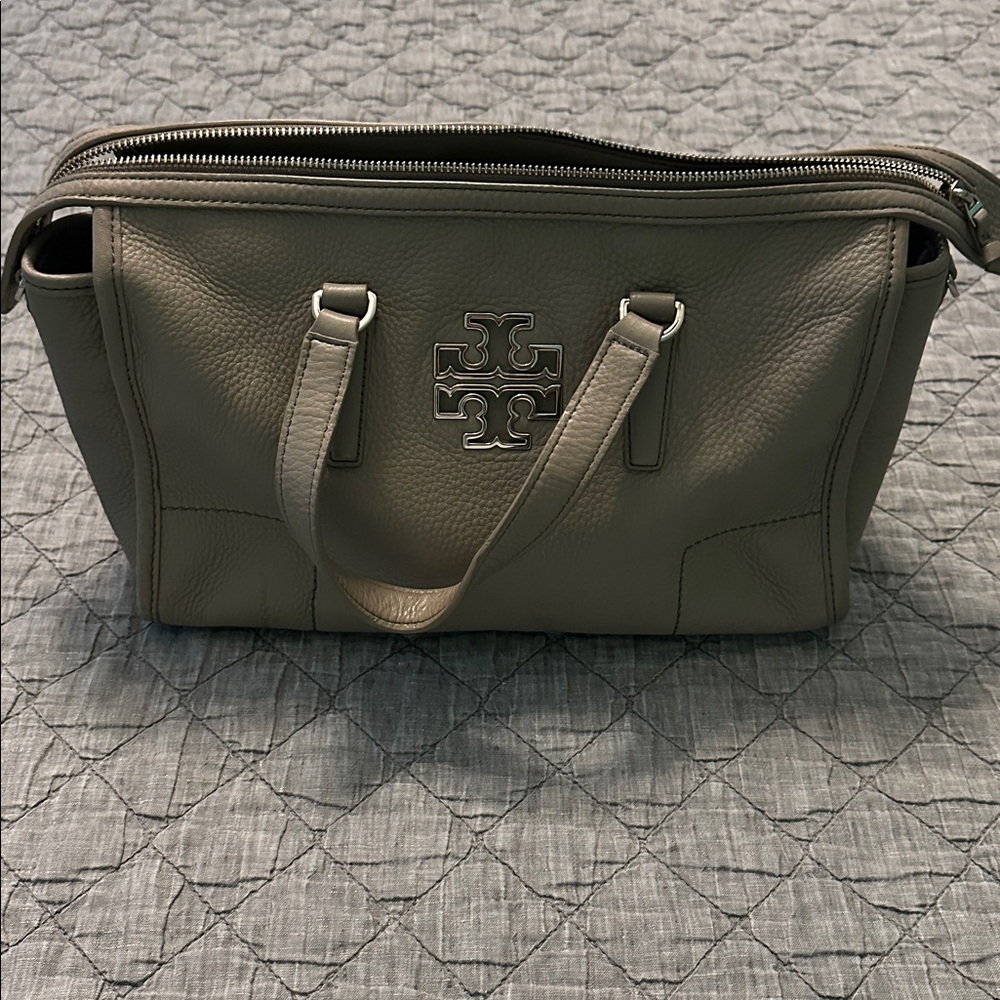Tory Burch Gray Leather Tote